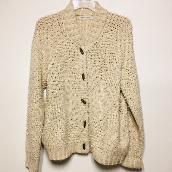 Woolrich Cardinal Peak Wool Blend Cardigan In Burlap Heather L - Picture 2 of 8